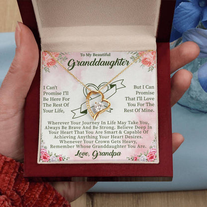 To My Beautiful Granddaughter Forever Love Necklace – Meaningful Gift from Grandparents – Birthday or Graduation Jewelry