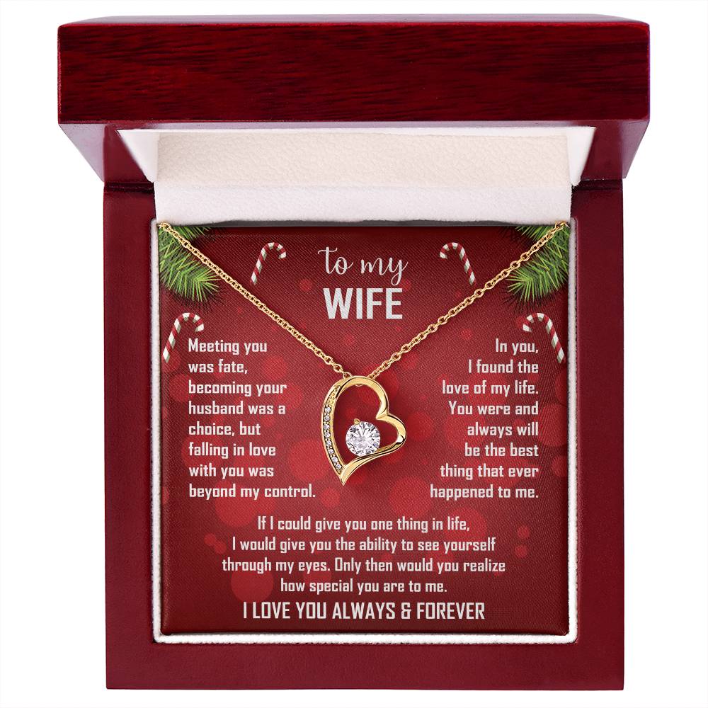 Wife Gift Forever Love Necklace – To My Wife – Sentimental Love Jewelry for Anniversary, Christmas or Valentine's Day