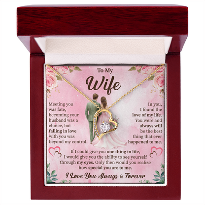 To My Wife Forever Love Necklace – Romantic Gift for Wife – Anniversary, Birthday, or Valentine's Day Jewelry