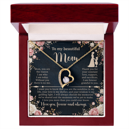 Forever Love Necklace for Mom – Sentimental Mother Gift – Elegant Jewelry with Message Card