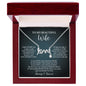 To My Beautiful Wife Scripted Love Necklace – Romantic Gift for Wife – Anniversary, Birthday & Valentine's Day Jewelry