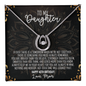 To My Daughter Lucky In Love Necklace – Meaningful Gift from Mom or Dad – Birthday, Graduation & Christmas Jewelry