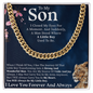 To My Son Cuban Link Chain, Meaningful Son Gift from Mom Dad, Mens Silver Chain Necklace, Son Birthday Gift, Graduation Gift for Him, Jewelry with Card
