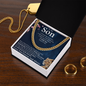 To My Son Cuban Link Chain, Meaningful Son Gift from Mom Dad, Mens Silver Chain Necklace, Son Birthday Gift, Graduation Gift for Him, Jewelry with Card