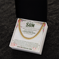 To My Son Cuban Link Chain, Son Gift from Mom Dad, Mens Silver Chain Necklace, Son Birthday Gift, Graduation Gift for Him, Bold Jewelry with Card