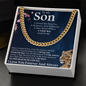 To My Son Cuban Link Chain, Meaningful Son Gift from Mom Dad, Mens Silver Chain Necklace, Son Birthday Gift, Graduation Gift for Him, Jewelry with Card