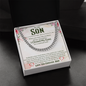 To My Son Cuban Link Chain, Son Gift from Mom Dad, Mens Silver Chain Necklace, Son Birthday Gift, Graduation Gift for Him, Bold Jewelry with Card