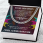 To My Grandson Cuban Link Chain – Meaningful Gift for Grandson – Stainless Steel Chain with Message Card