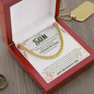 To My Son Cuban Link Chain, Son Gift from Mom Dad, Mens Silver Chain Necklace, Son Birthday Gift, Graduation Gift for Him, Bold Jewelry with Card