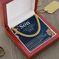 To My Son Cuban Link Chain, Meaningful Son Gift from Mom Dad, Mens Silver Chain Necklace, Son Birthday Gift, Graduation Gift for Him, Jewelry with Card