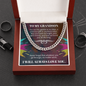 To My Grandson Cuban Link Chain – Meaningful Gift for Grandson – Stainless Steel Chain with Message Card