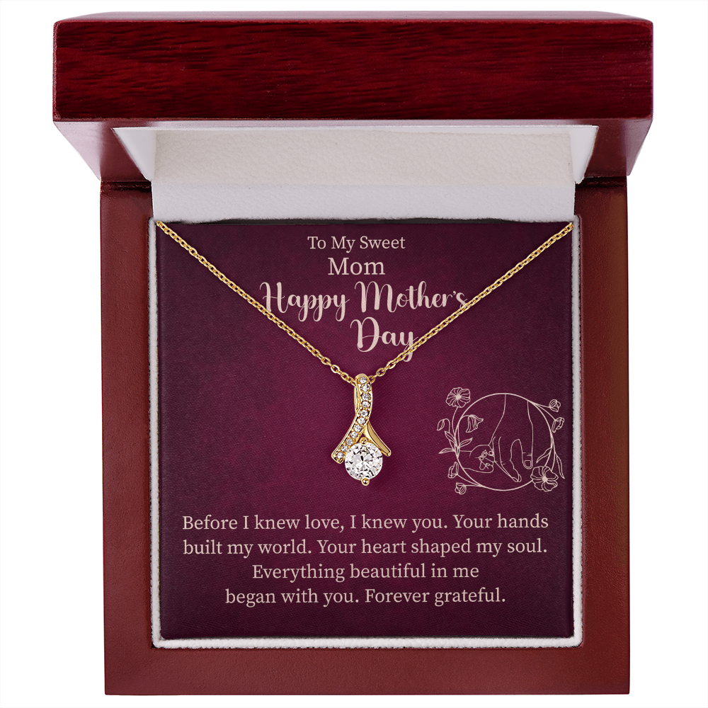 To My Sweet Mom Alluring Beauty Necklace – Meaningful Gift for Mom – Mother's Day, Birthday, or Christmas Jewelry