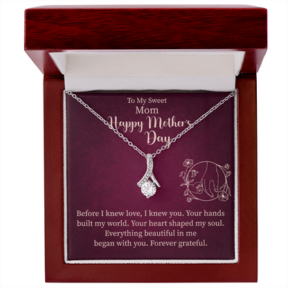 To My Sweet Mom Alluring Beauty Necklace – Meaningful Gift for Mom – Mother's Day, Birthday, or Christmas Jewelry