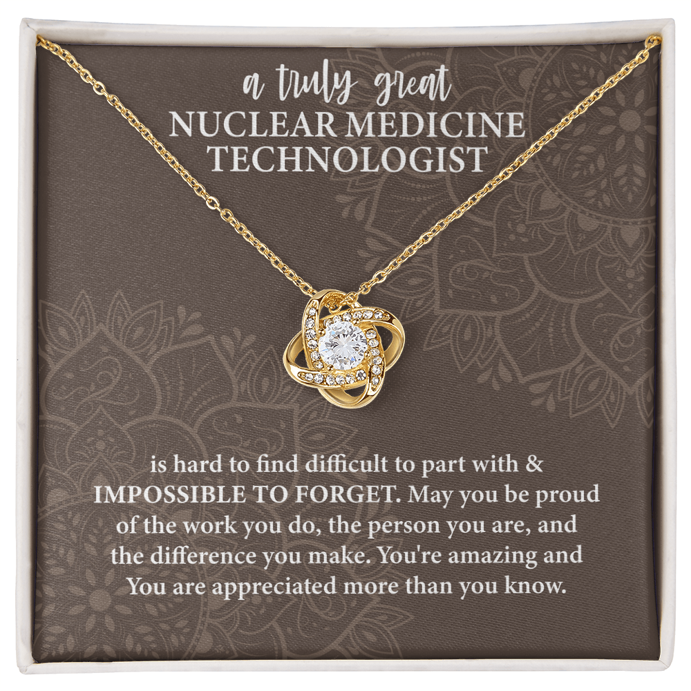Nuclear Medicine Technologist Love Knot Necklace – Meaningful Gift for Nuclear Medicine Tech – Medical Professional Jewelry