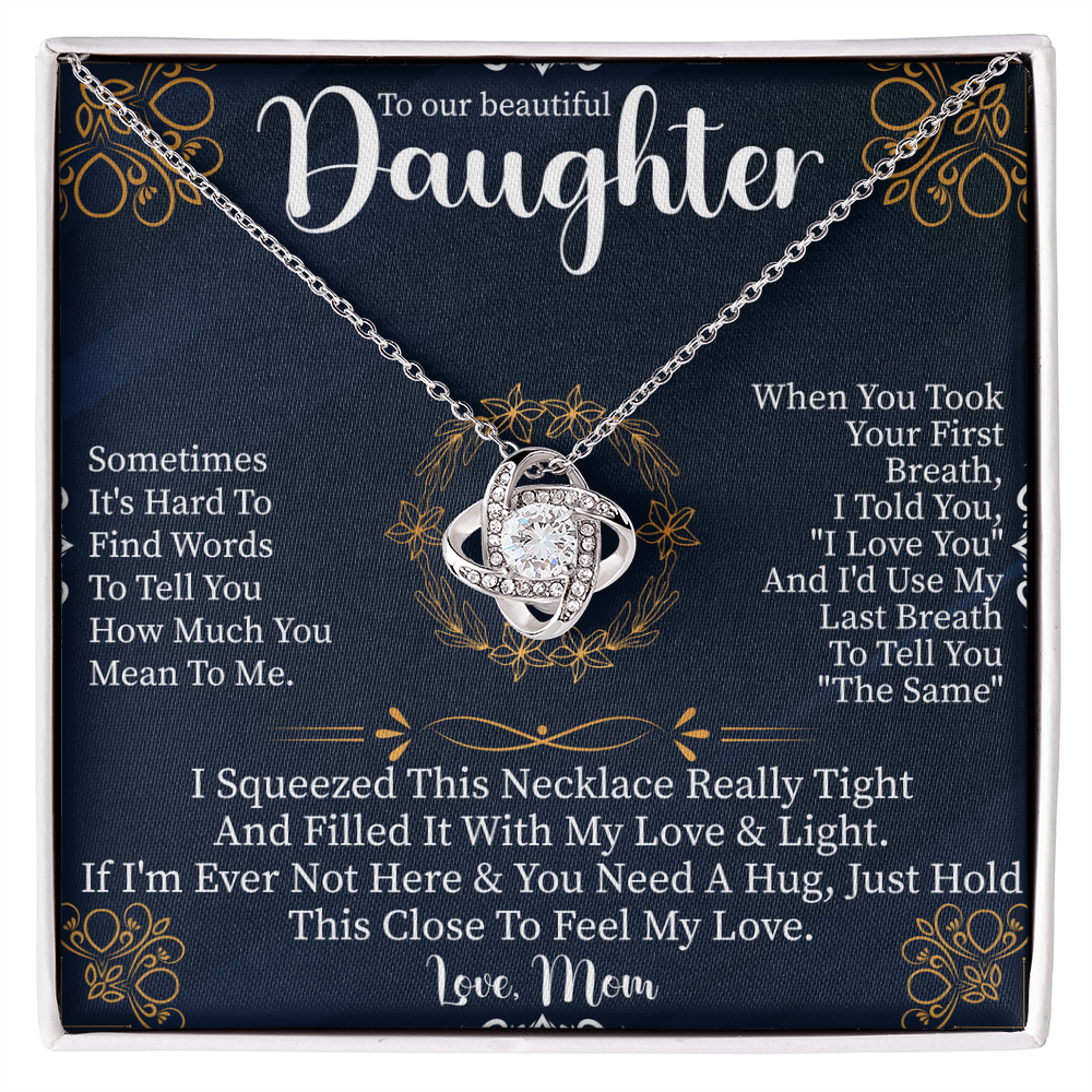 To My Daughter Graduation Gift, Love Knot Necklace for Daughter, Wedding Gift from Parents, Daughter Birthday Present, To My Daughter Jewelry Gift