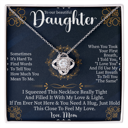 To My Daughter Graduation Gift, Love Knot Necklace for Daughter, Wedding Gift from Parents, Daughter Birthday Present, To My Daughter Jewelry Gift