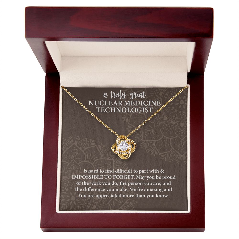 Nuclear Medicine Technologist Love Knot Necklace – Meaningful Gift for Nuclear Medicine Tech – Medical Professional Jewelry