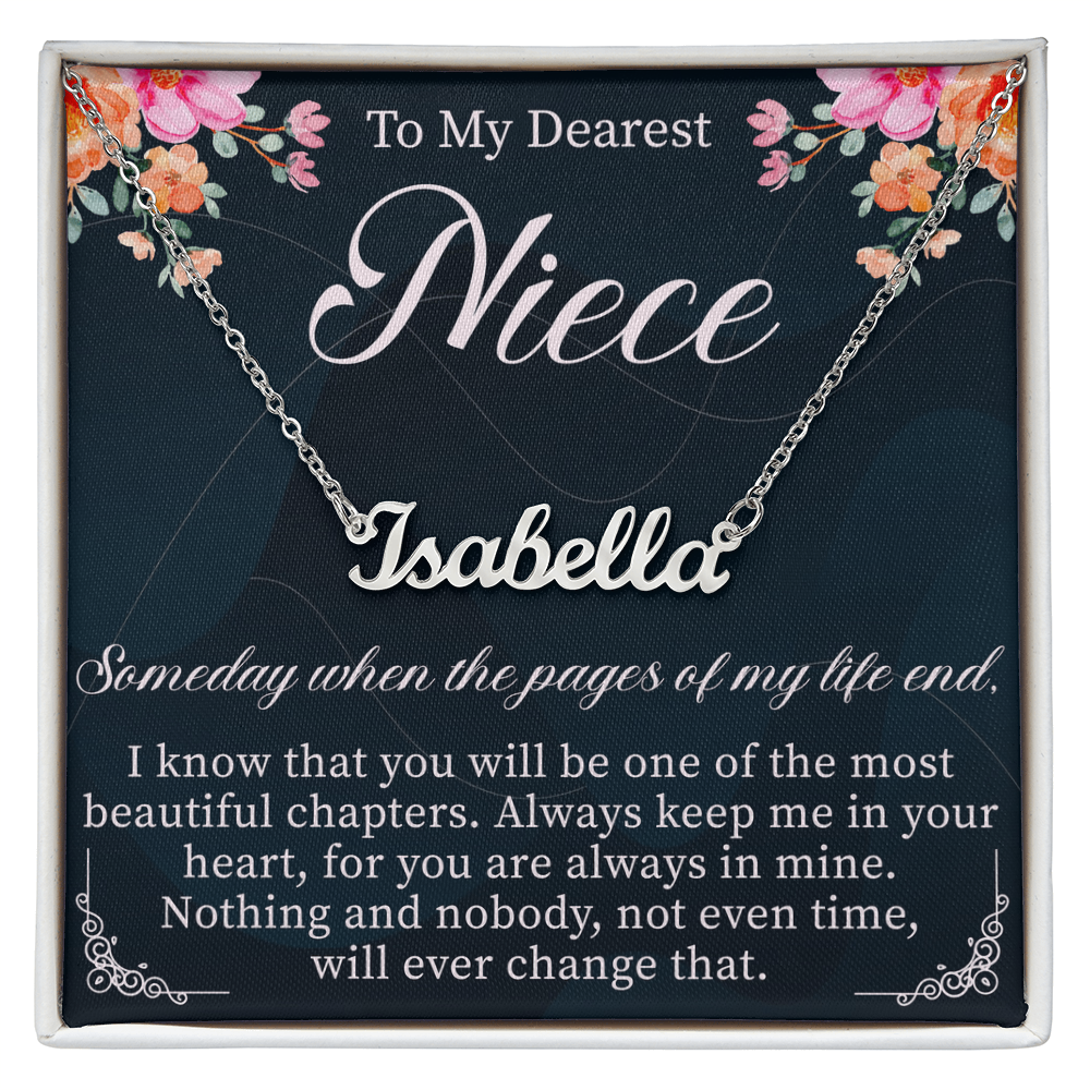 To My Niece Custom Name Necklace – Personalized Gift for Niece – Meaningful Jewelry with Message Card