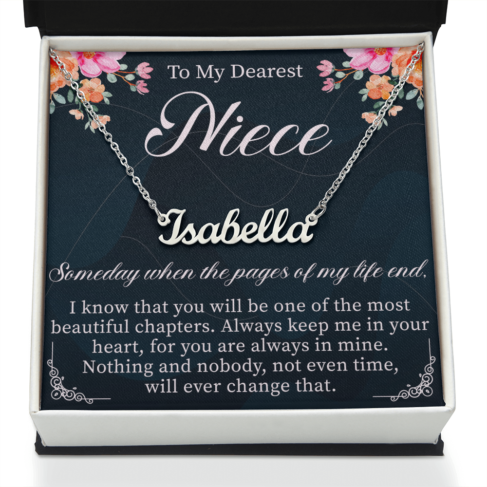 To My Niece Custom Name Necklace – Personalized Gift for Niece – Meaningful Jewelry with Message Card