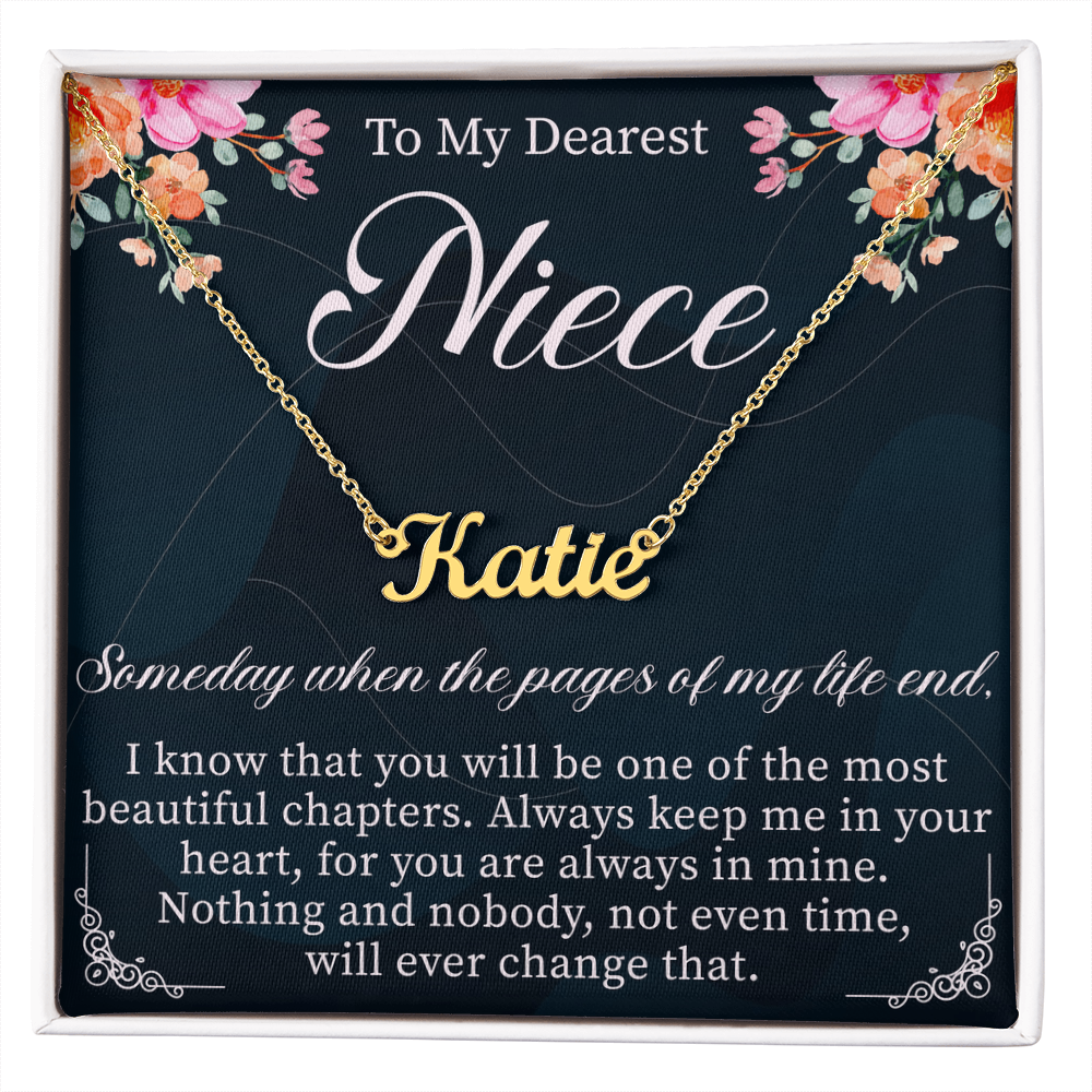 To My Niece Custom Name Necklace – Personalized Gift for Niece – Meaningful Jewelry with Message Card