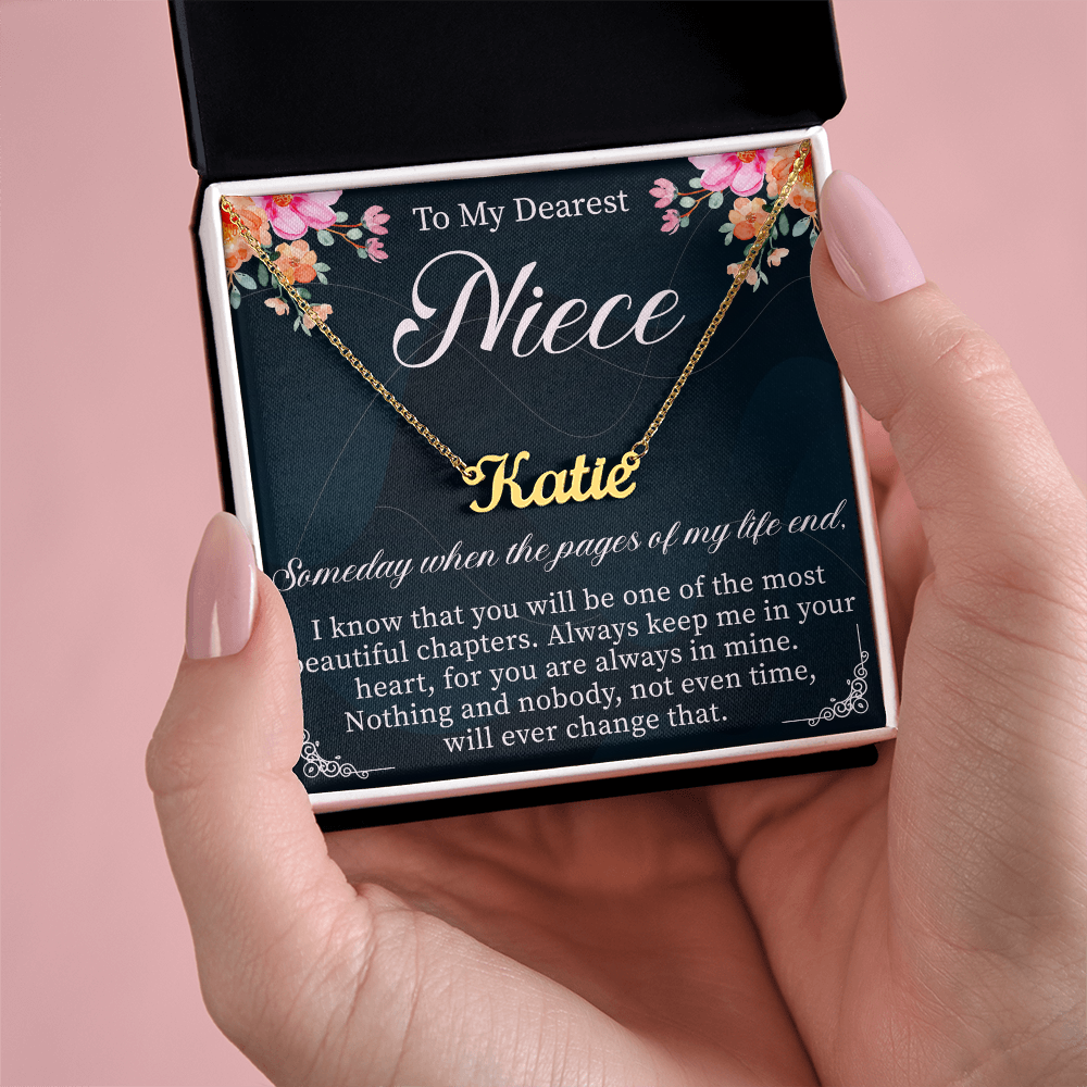 To My Niece Custom Name Necklace – Personalized Gift for Niece – Meaningful Jewelry with Message Card