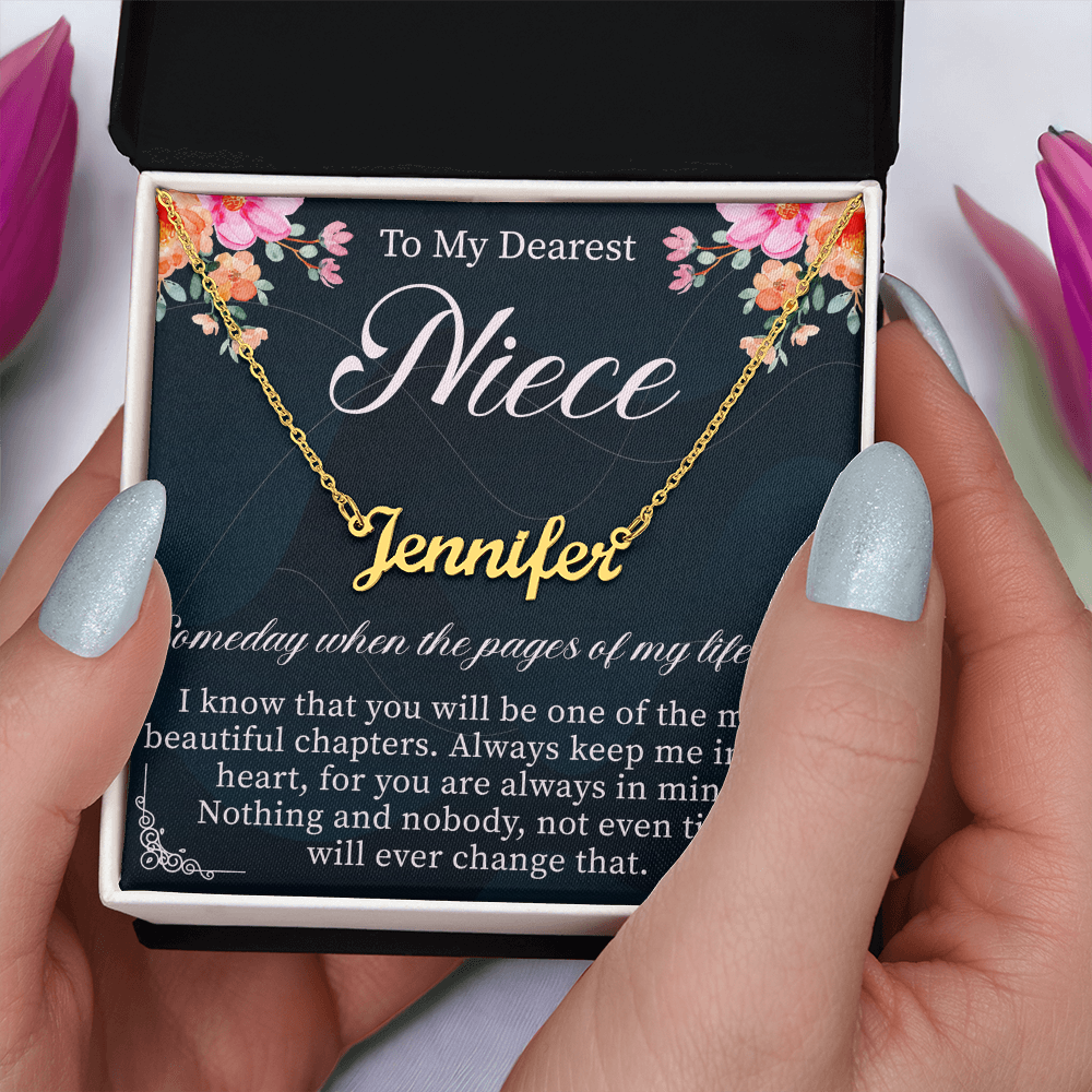 To My Niece Custom Name Necklace – Personalized Gift for Niece – Meaningful Jewelry with Message Card