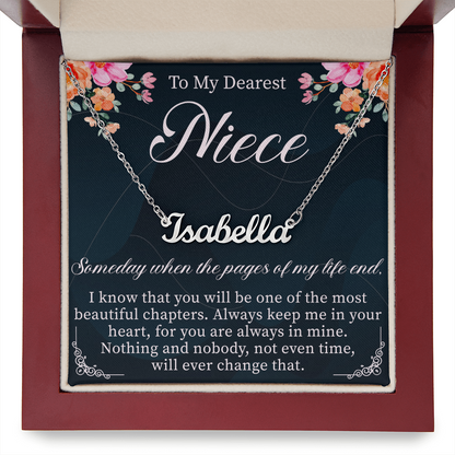To My Niece Custom Name Necklace – Personalized Gift for Niece – Meaningful Jewelry with Message Card
