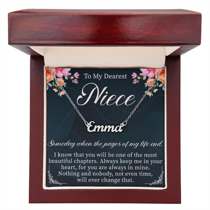 To My Niece Custom Name Necklace – Personalized Gift for Niece – Meaningful Jewelry with Message Card