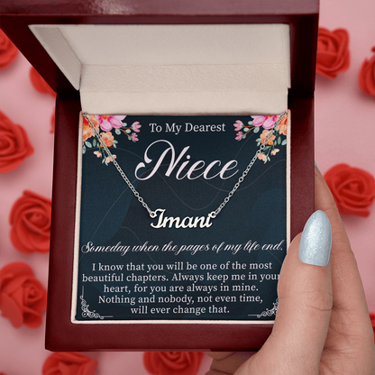 To My Niece Custom Name Necklace – Personalized Gift for Niece – Meaningful Jewelry with Message Card