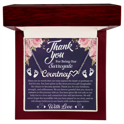 Thank You for Being Our Surrogate Heart Name Necklace – Personalized Surrogate Appreciation Gift – Meaningful Jewelry