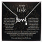 To My Wife Scripted Love Necklace – Romantic Gift for Wife – Anniversary, Birthday & Valentine's Day Jewelry
