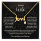 To My Wife Scripted Love Necklace – Romantic Gift for Wife – Anniversary, Birthday & Valentine's Day Jewelry