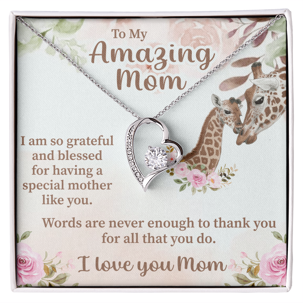 To My Amazing Mom Forever Love Necklace – Meaningful Gift for Mother – Birthday, Mother's Day, or Christmas Jewelry