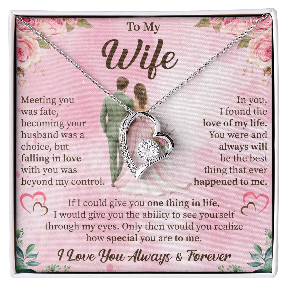 To My Wife Forever Love Necklace – Romantic Gift for Wife – Anniversary, Birthday, or Valentine's Day Jewelry