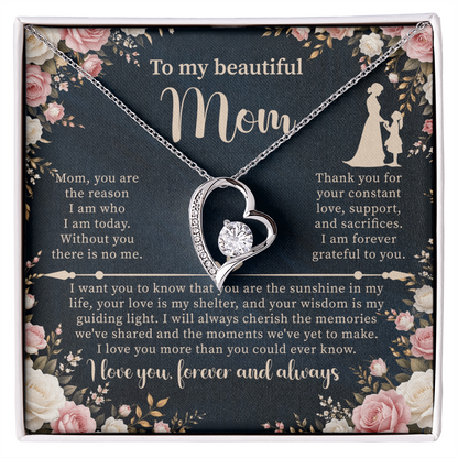 Forever Love Necklace for Mom – Sentimental Mother Gift – Elegant Jewelry with Message Card