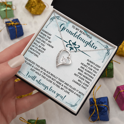 To My Beautiful Granddaughter Forever Love Necklace – Meaningful Gift from Grandparents – Birthday or Graduation Jewelry