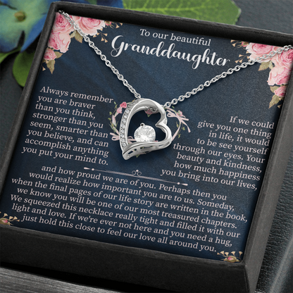 To My Beautiful Daughter Forever Love Necklace, Soul Daughter Gift, Bonus Daughter Jewelry, Stepdaughter Gift from Stepmom, Unconditional Love Gift