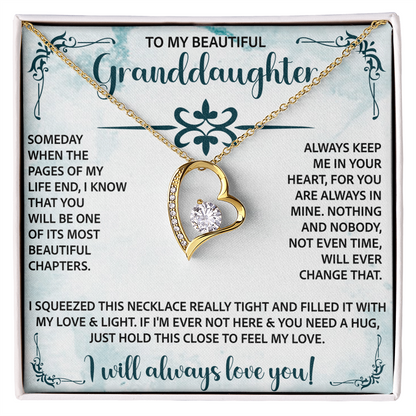To My Beautiful Granddaughter Forever Love Necklace – Meaningful Gift from Grandparents – Birthday or Graduation Jewelry