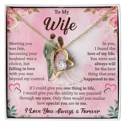 To My Wife Forever Love Necklace – Romantic Gift for Wife – Anniversary, Birthday, or Valentine's Day Jewelry