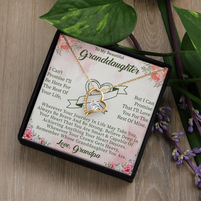 To My Beautiful Granddaughter Forever Love Necklace – Meaningful Gift from Grandparents – Birthday or Graduation Jewelry