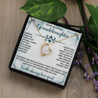 To My Beautiful Granddaughter Forever Love Necklace – Meaningful Gift from Grandparents – Birthday or Graduation Jewelry