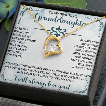 To My Beautiful Granddaughter Forever Love Necklace – Meaningful Gift from Grandparents – Birthday or Graduation Jewelry