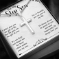 For My Step Son Artisan Cross Necklace – Meaningful Christian Gift for Stepson – Stainless Steel Cross with Snake Chain & Message Card