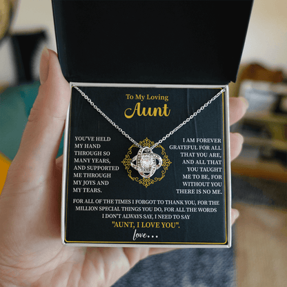 necklace for aunt presented in a gift box for a heartfelt surprise
