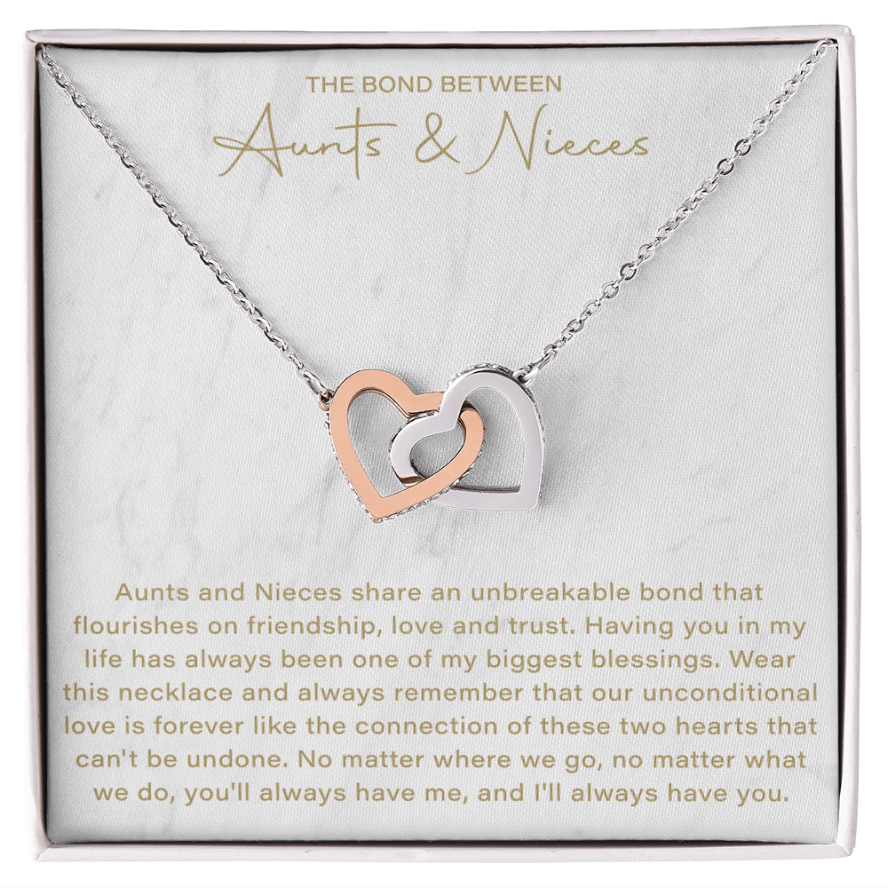 interlocking hearts necklace gift celebrating the bond between aunt and niece