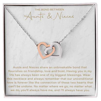 interlocking hearts necklace gift celebrating the bond between aunt and niece