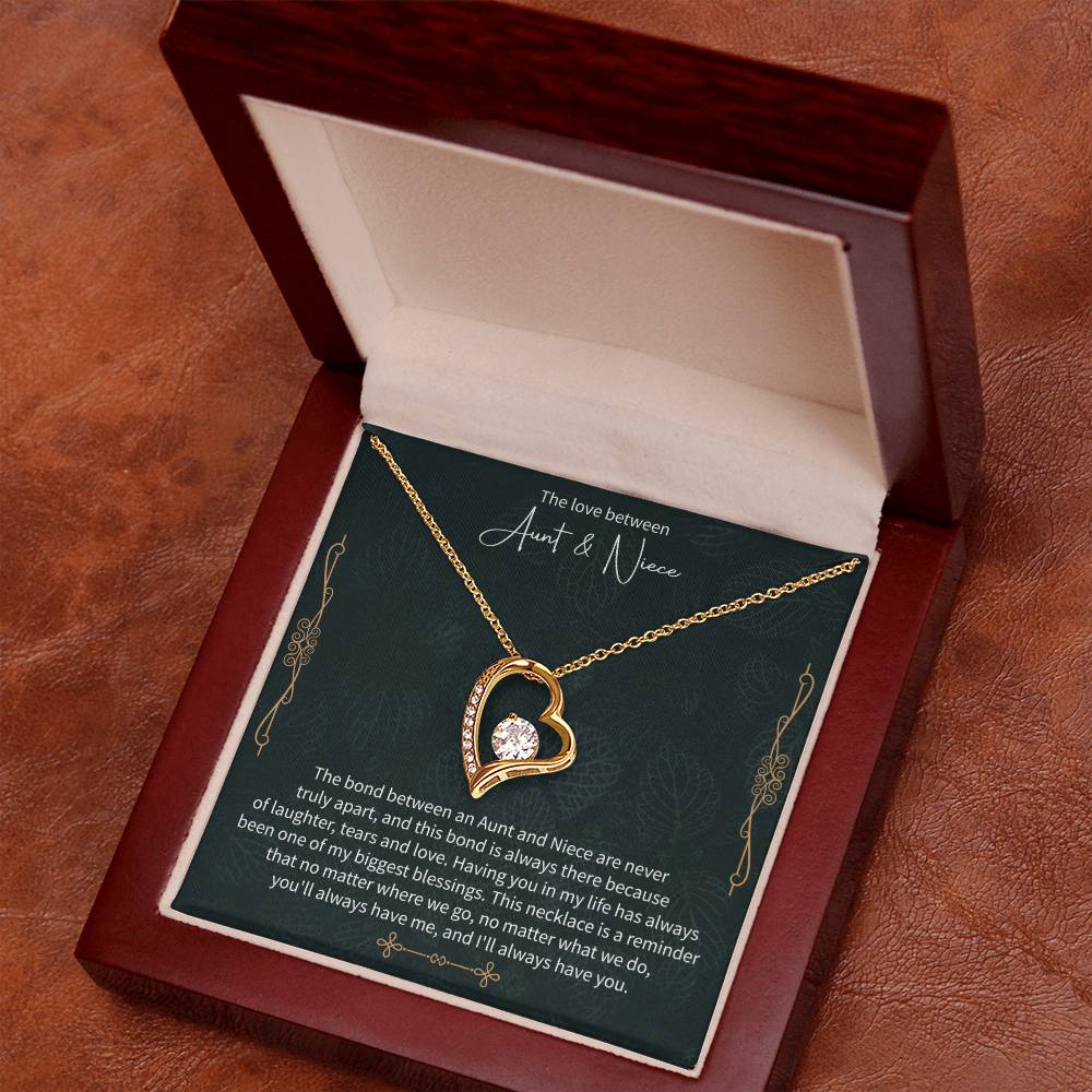 aunt niece necklace presented in an elegant keepsake gift box