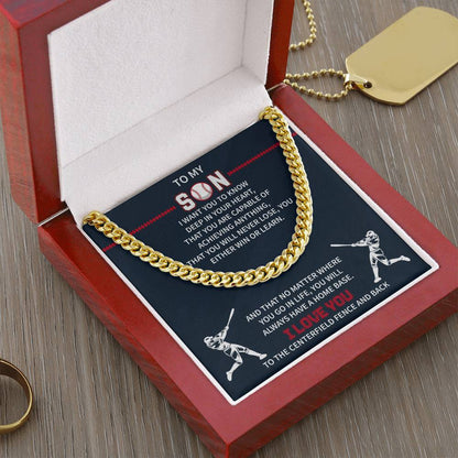youth baseball chain necklace design with athletic style