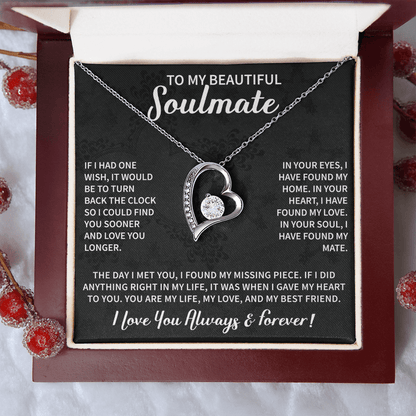 Beautiful Soulmate Necklace To My Beautiful Wife - My Future Wife Gift Soulmate Jewelry Forever Love Necklace - Beauty Belliss