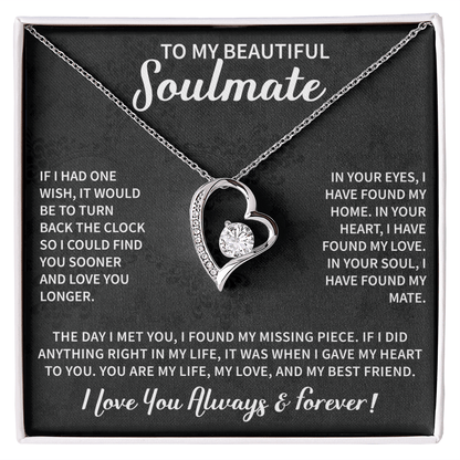 Beautiful Soulmate Necklace To My Beautiful Wife - My Future Wife Gift Soulmate Jewelry Forever Love Necklace - Beauty Belliss